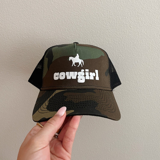 Camo Cowgirl Trucker Hat